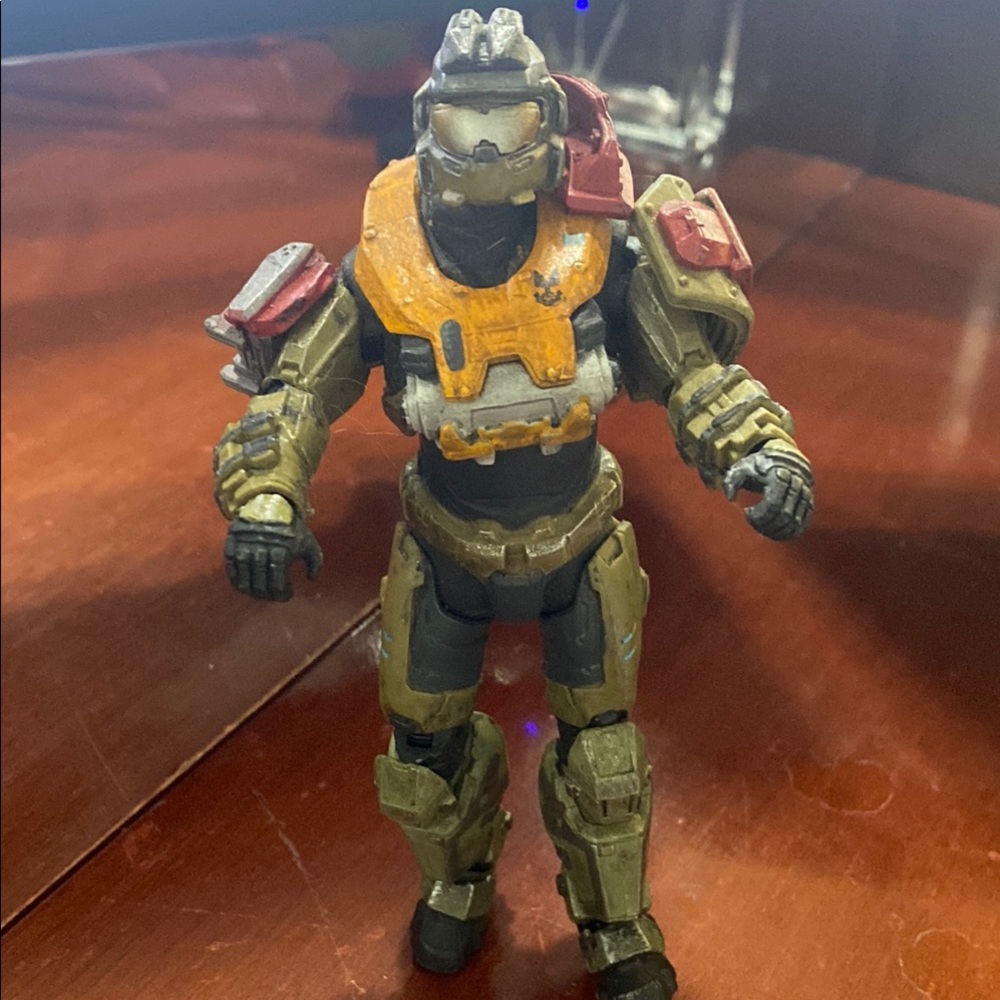 Halo Action Figure with Red and Orange Armor